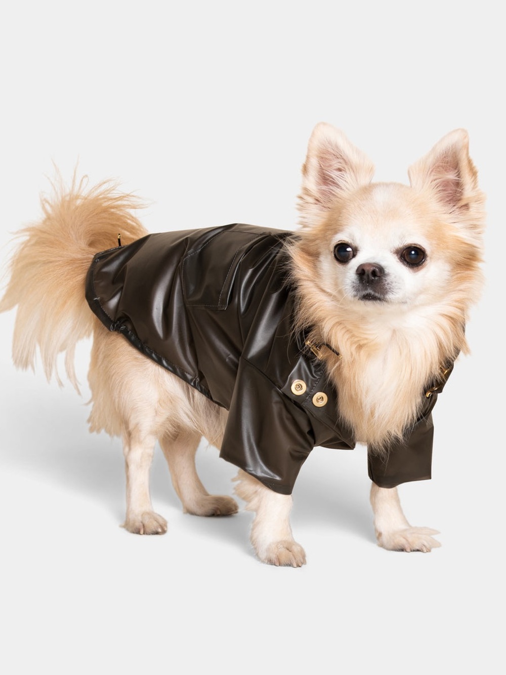 Memari Olive Waterproof Dog Raincoat with Hood